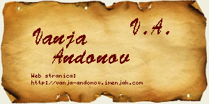 Vanja Andonov vizit kartica